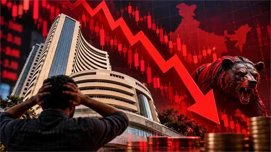 Stock Market Crash : लगातार चौथे दिन शेयर बाजार धड़ाम , निफ्टी 22 , 500 के नीचे , निवेशकों की बढ़ी चिंता - stock market plunges for the fourth consecutive day nifty falls below 22 500