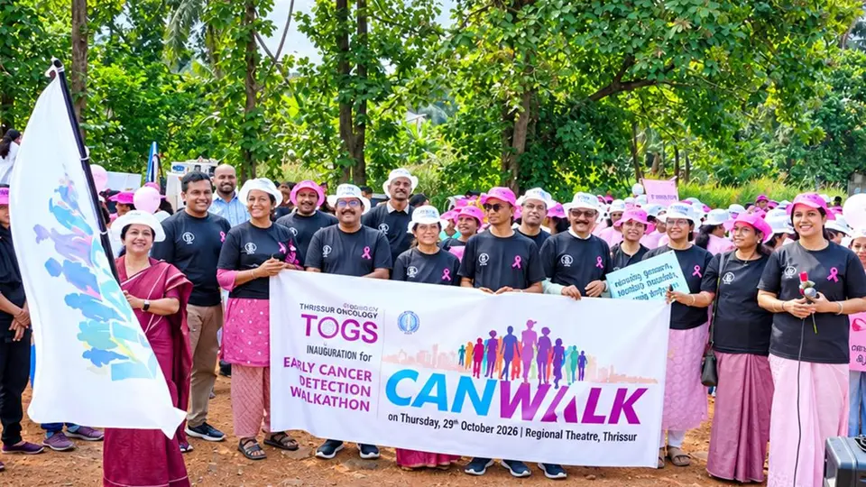 Hundreds take part in breast cancer awareness walkathon in Thrissur