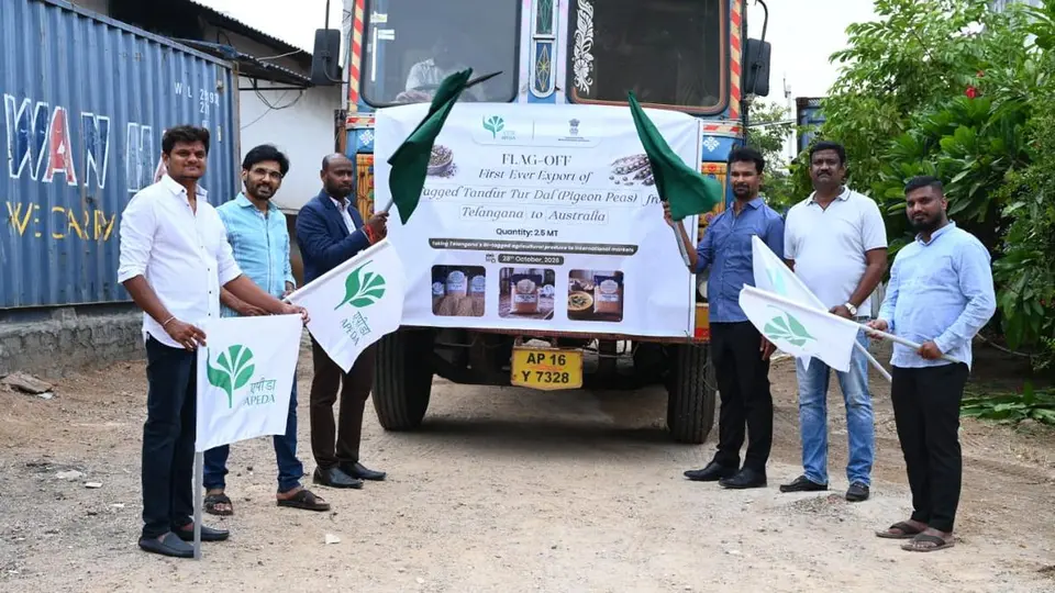 First consignment of Telangana’s Tandur red gram flagged off to Australia