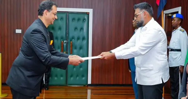 Indian envoy presents credentials to Guyana President , emphasises strengthening ties