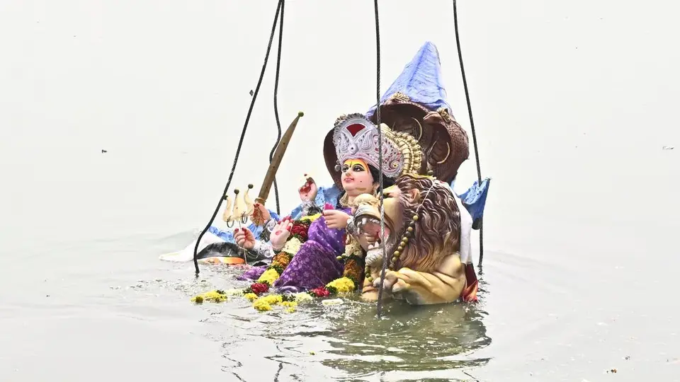 Traffic restrictions around Hyderabad’s Hussain Sagar to remain in place till Saturday as Durga idol immersions continue