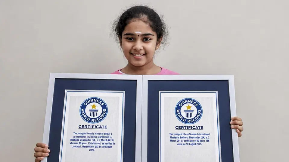 England's Bodhana Sivanandan becomes International Master at age of 11, breaks 38-year-old record