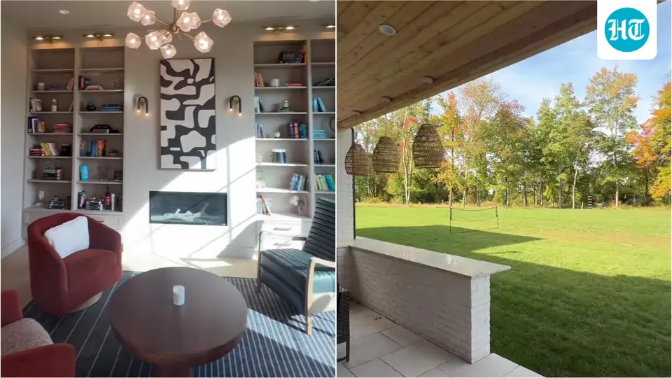 Step inside Indian family beautiful New Jersey home with huge backyard , double island kitchen and cosy home theatre