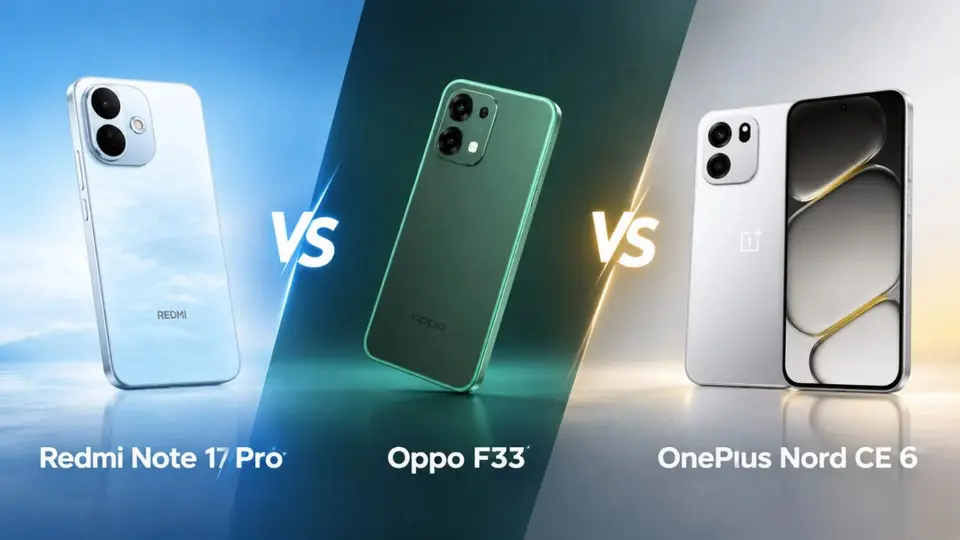 Redmi Note 17 Pro vs Oppo F33 vs OnePlus Nord CE 6 : Price in India , camera , battery , processor and other specs compared
