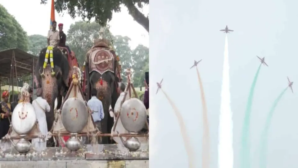 Mysuru Dasara : Jamboo Savari rehearsal , air show draw crowds
