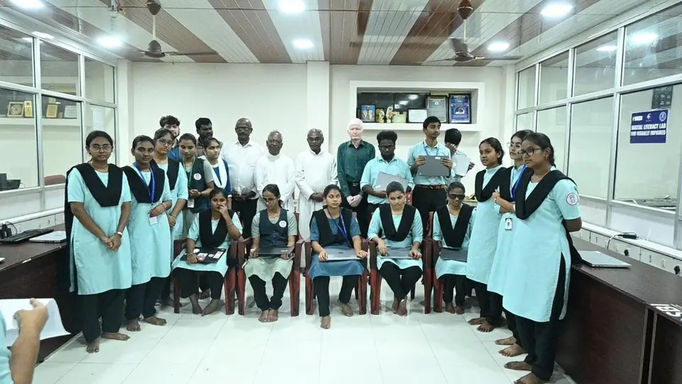 Visually impaired students of Andhra Loyola College trained in assistive technology