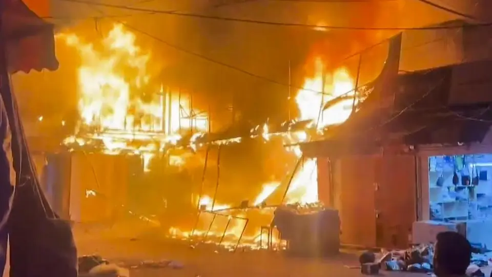 Massive fire near Jammu Railway Station guts around 40 shops in market