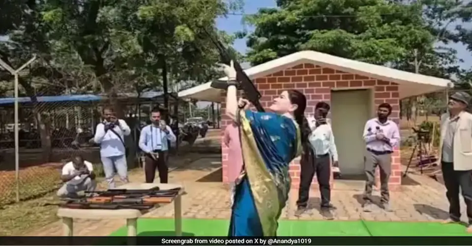 Empowerment vs Indiscipline : Lady Singham Faces Flak For Firing AK - 47 During Dussehra Event