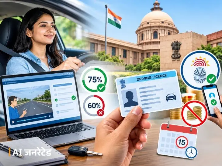 Driving License Exam Rule Update : 75 % Marks Mandatory
