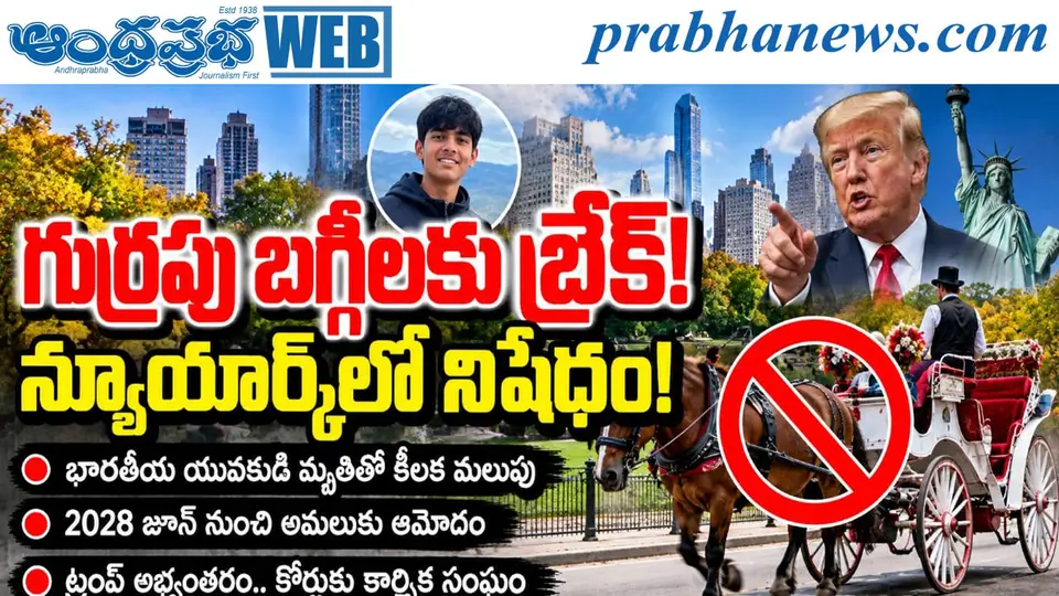 New - York - Horse - Carriage - Ban : గుర్రపు బగ్గీలు నో …} Andhra Prabha Top News - Andhra Prabha | Telugu News Daily , Latest Telugu News , Latest తెలుగు వార్తలు and LIVE Updates | Breaking News in