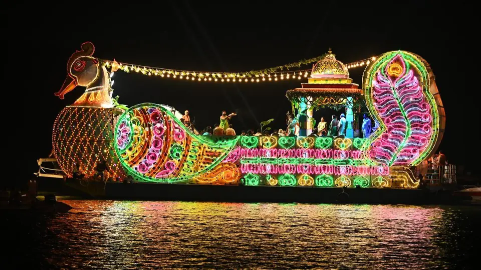 Dasara festivities end with Teppotsavam of Goddess Kanaka Durga in Vijayawada