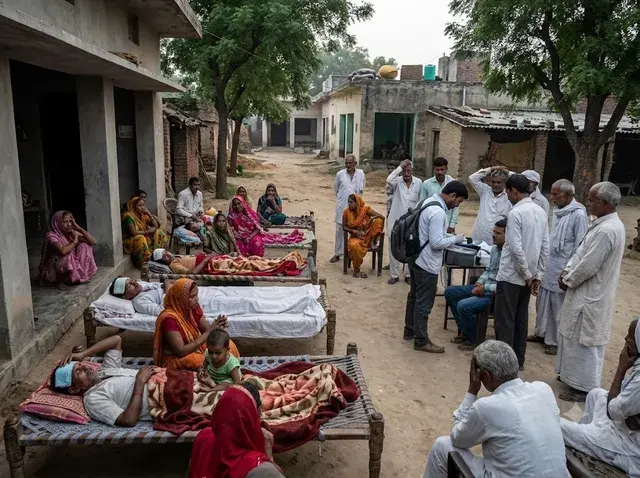 अलीगढ़ के जखेरा गांव में बुखार से 48 से अधिक बीमार , एक की मौत से लोगों में दहशत - aligarhs jakhera village fever outbreak kills one 48 ill