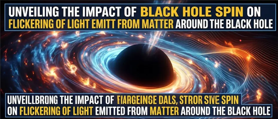 Unveiling the impact of black hole spin on flickering of light emitted from matter around the black hole