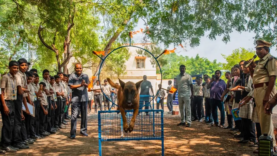 Police hold ‘Open House’ events, showcase weapons, drones, and tech for students in Prakasam and Nellore districts