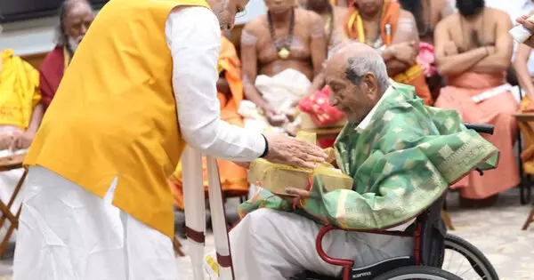 PM Modi , VP Radhakrishnan condole demise of Sengol craftsman Vummidi Ethiraj