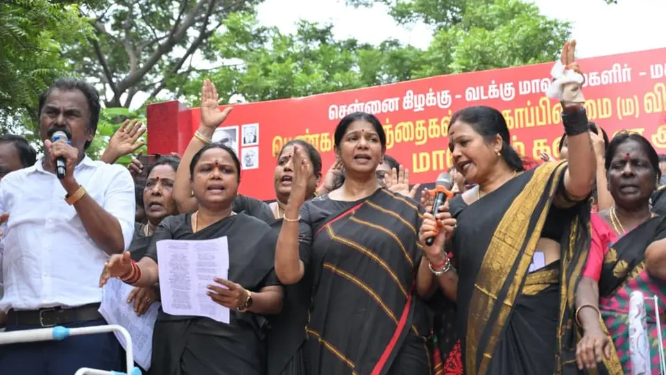 DMK women cadre protest across Tamil Nadu over price rise, law and order