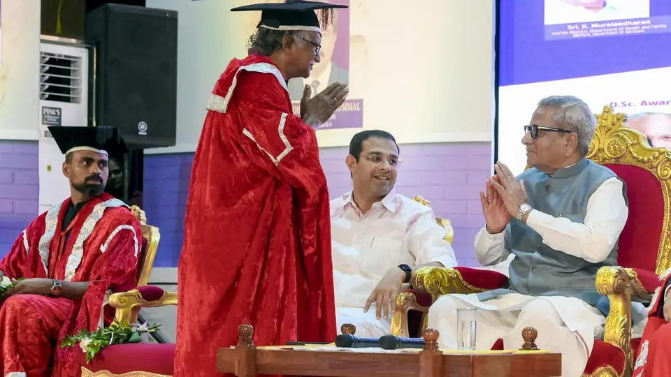 Kerala University confers honorary doctorates on K. Radhakrishnan, Sreekumaran Thampi, Madhu and P.R. Sreejesh