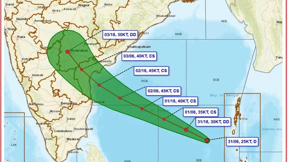 Depression over Bay of Bengal to bring rain to Telangana, heavy showers likely in nine districts on November 2