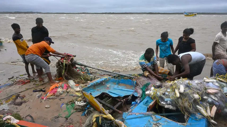 Cyclone Arnab wreaks havoc at Odalarevu fishing villager, over 100 boats destroyed